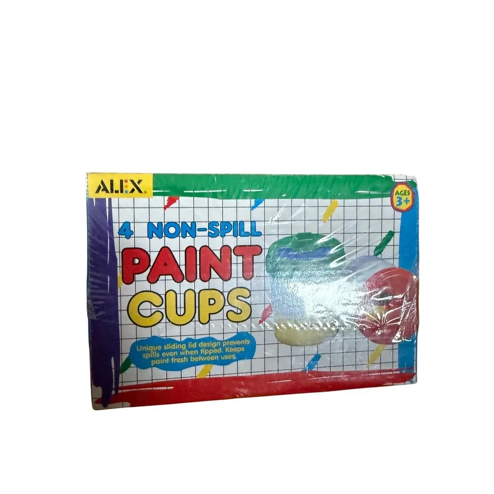 New sealed ALEX 4 Non-Spill Paint Cups - Brush Holder, Keep Paint Fresh Tip Safe